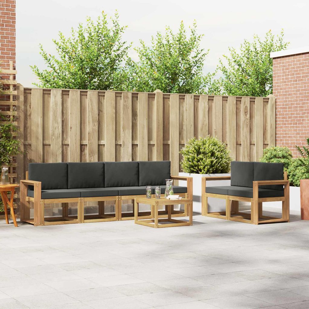 Möbel Outdoor-Sofagarnitur mit Kissen 7 pcs Weiß und AnthrazitGartensofas - Gartensofas c2998