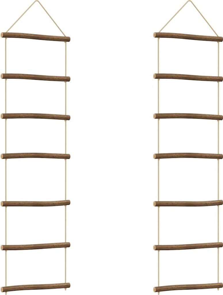Wanddekorationen in Leiterform 2Stk. 30x100cm Natürlicher Zweig