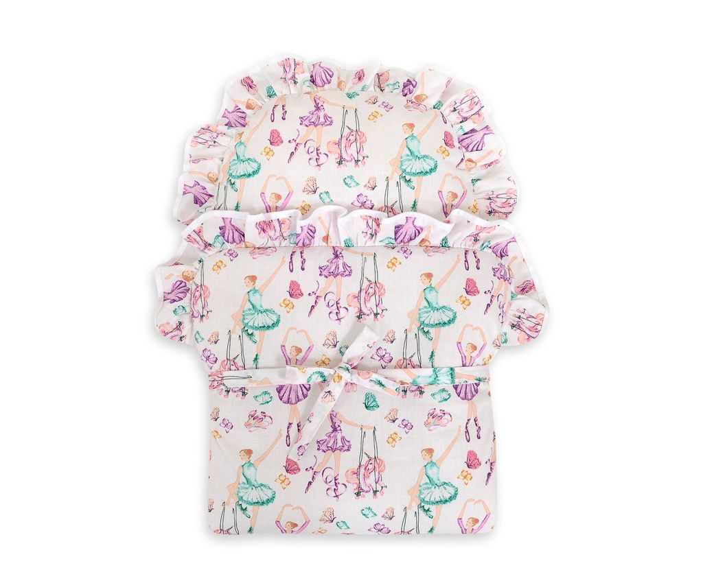 Puppentragetuch mit Schleife - lila Ballerinas