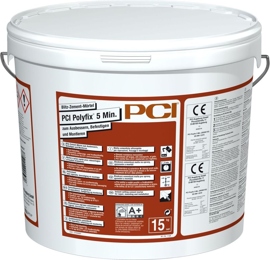 PCI Polyfix 5 Minuut: Snelbindende cementmortel, 5 kg Productafbeelding 
