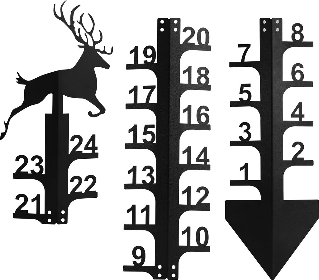 24IN Snow Gauge - Christmas Holiday Snowfall Measuring Gauge, Handmade Metal Snow Measuring Stick Garden Stakes for Yard, Christmas Holiday Decorat...