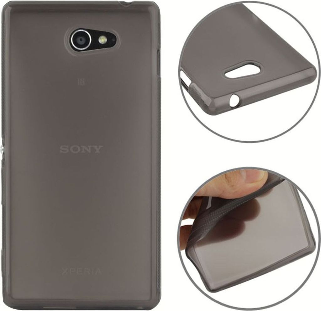 Handyhülle TPU Tasche für Sony Xperia M2 S50h Transluzent Schwarz