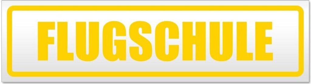 Kiwistar Flugschule Magnetschild Schild magnetisch - 45cm Gelb - Magnetfolie für Auto PKW Kfz