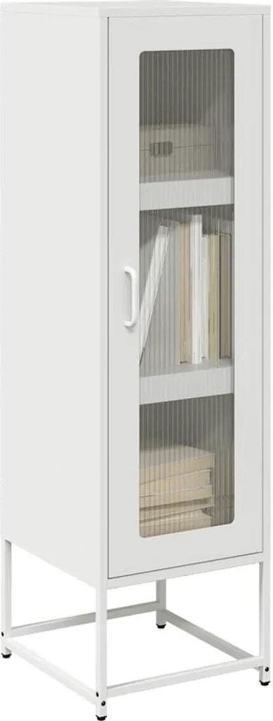 VidaXL Credenza Acciaio Bianco 36x39x123 cm | Mobile Multiuso Slim