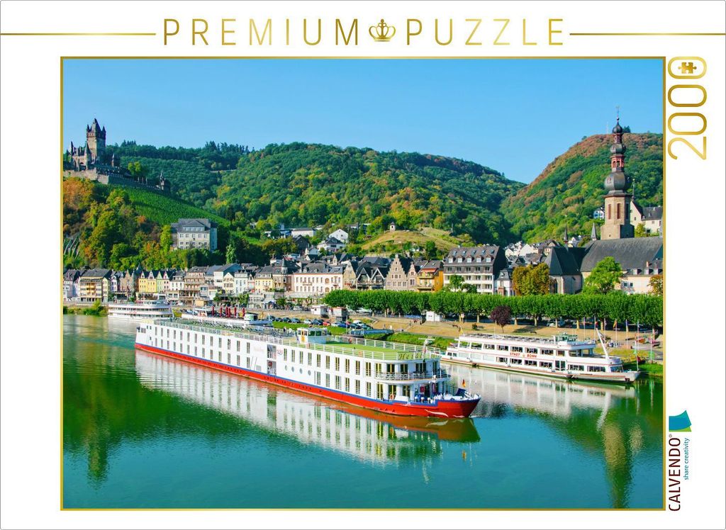 CALVENDO Puzzle Kreuzfahrtschiffe auf der Mosel 2000 Teile Puzzle quer | 2000 Teile Lege-Größe 90x67cm Foto-Puzzle für glückliche Stunden