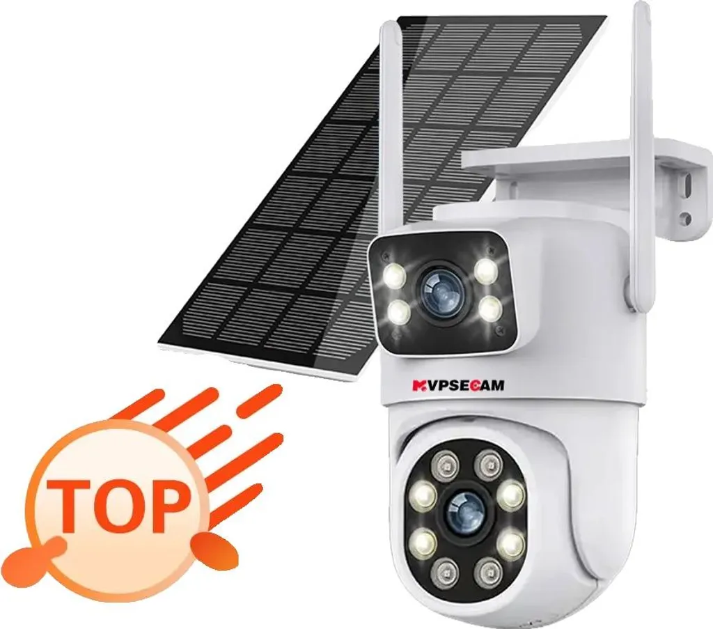 Caméra de sécurité extérieure 8MP solaire avec suivi IA automatique