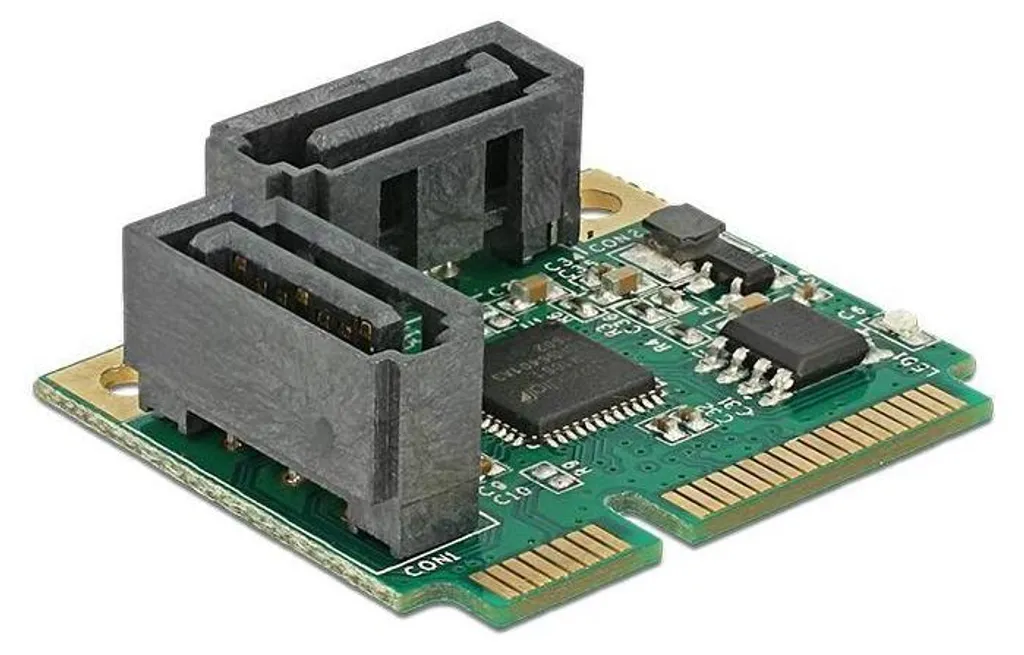 Contrôleur Mini PCIe vers 2 SATA 6 Gb/s Delock 95260 Format Compact