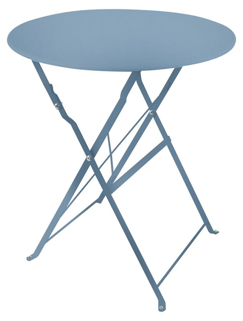 Gartentisch Basil Metall rund klappbar Blau Produktbild 