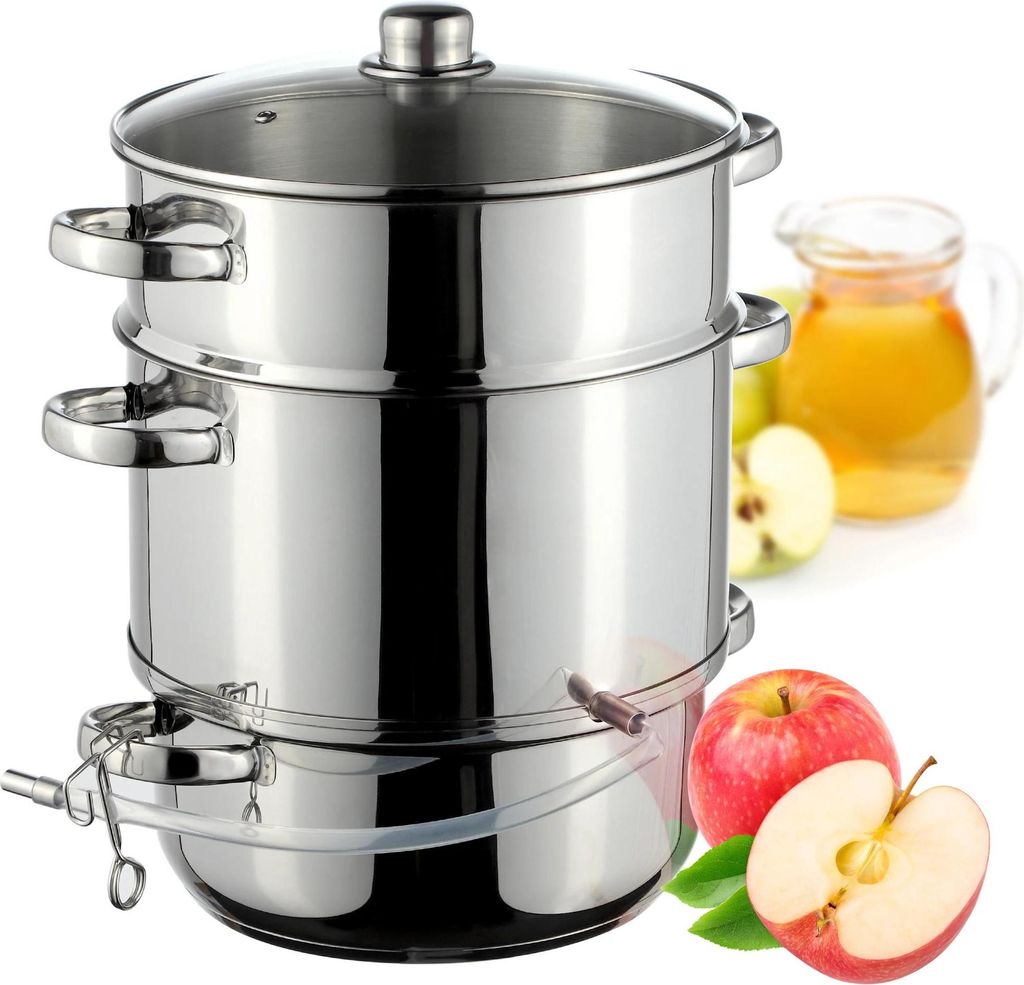 Dampfentsafter - Entsafter - 8 L Volumen - Edelstahl - Für Induktion & Gas - 3-in-1