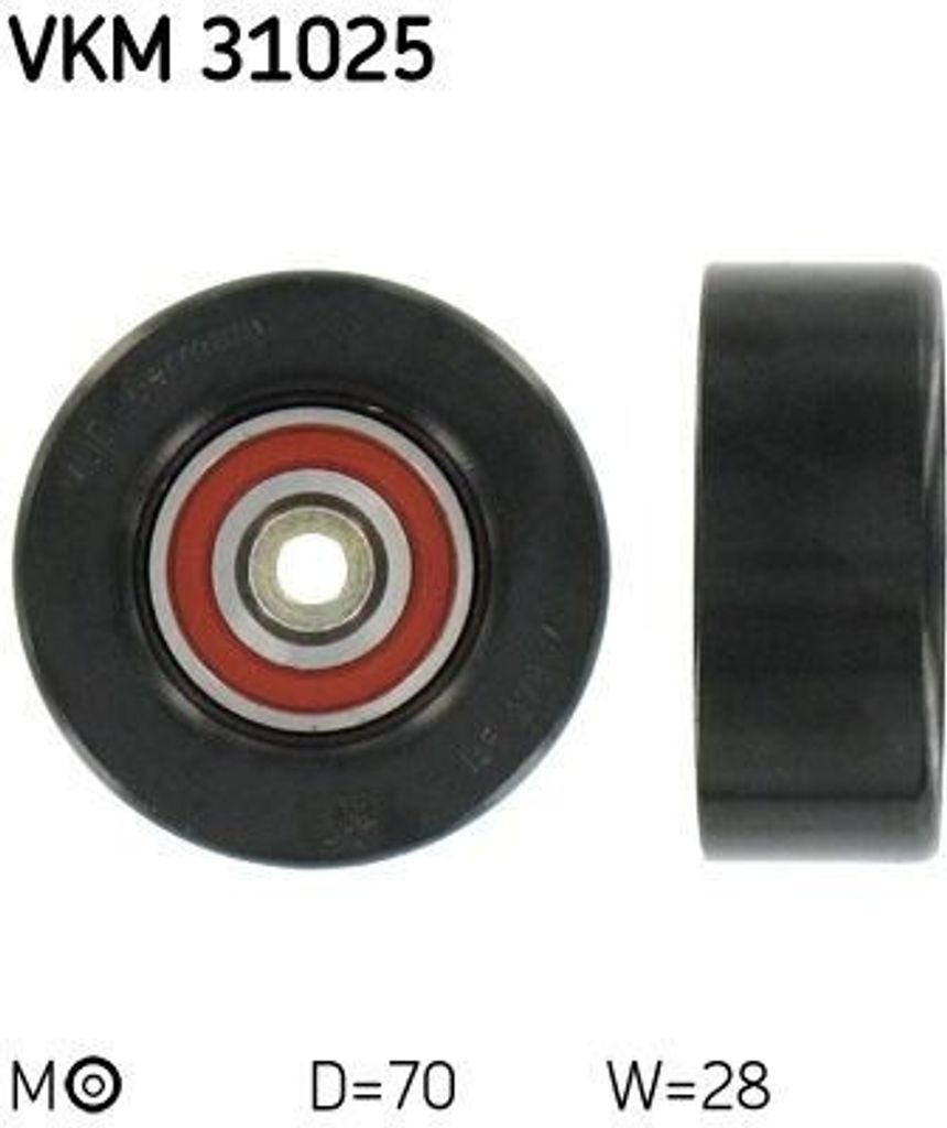 SKF VKM 31025 Spannrolle, Keilrippenriemen OE 028145278M kompatibel mit Arosa, Fabia, Felicia, Octavia, Caddy, Lupo, Polo 6N