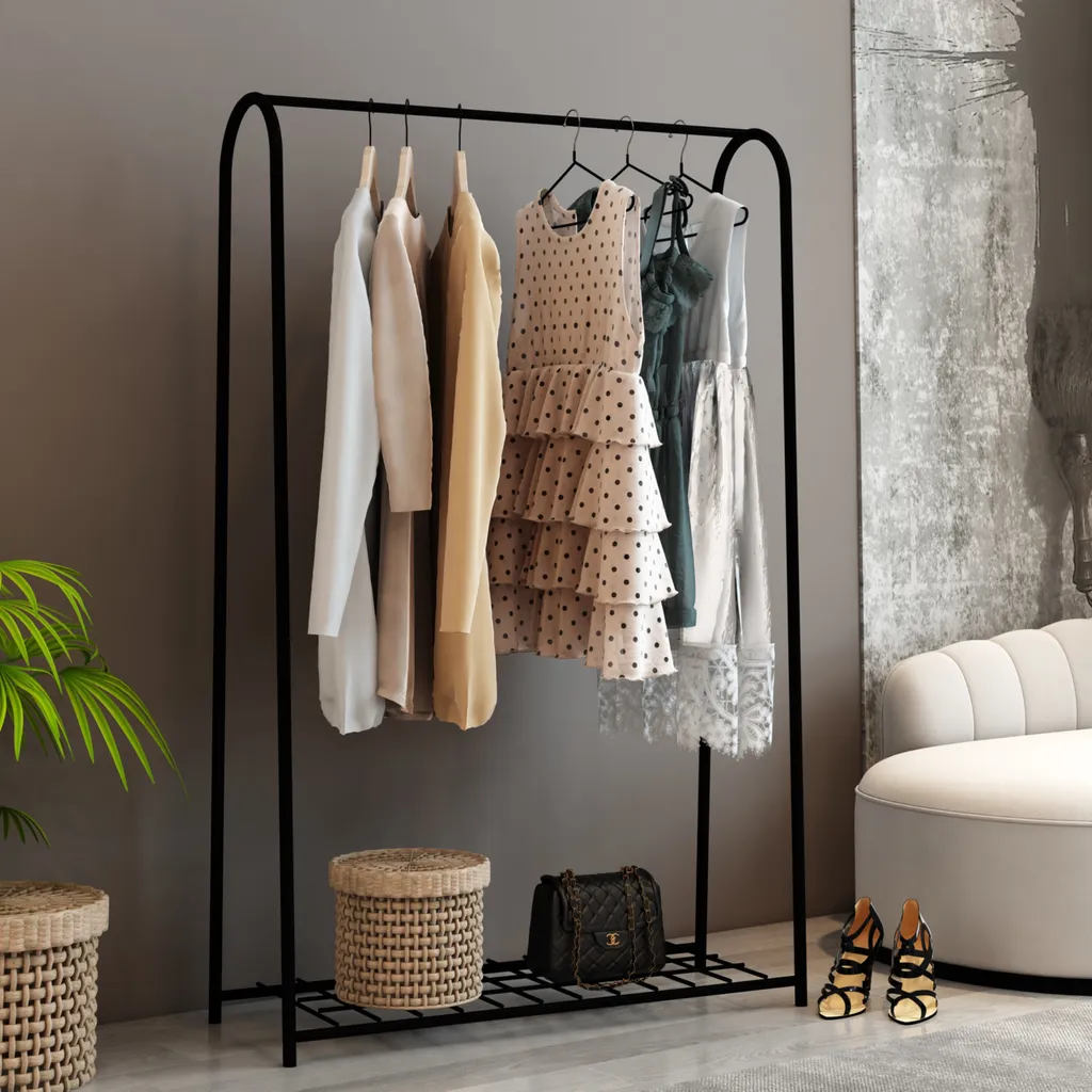 Portemanteau Hvorslev 144 x 89 x 32 cm en métal noir au style industriel - 2