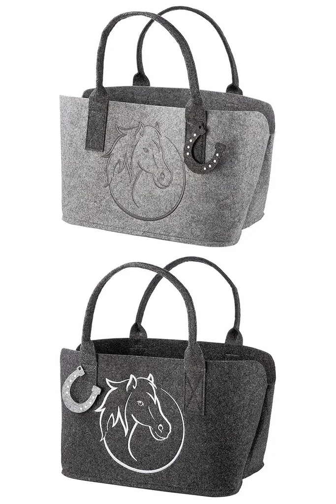 Grand sac fourre-tout en feutre pour cavalier et maison motif Cheval