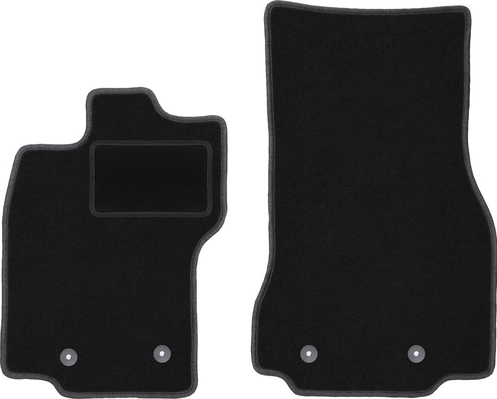 Velours-Fußmatten Vorne passend für Jaguar XF I 4WD X250 (Limousine, Kombi, Bj. 2007-2015) – schwarz, passgenau, mit Befestigungen set 2 Stk. ...