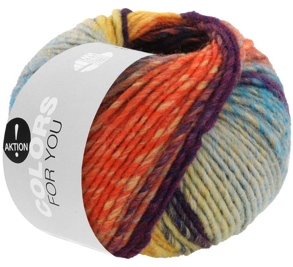 Lana Grossa - Colors For You 0151 blaugrau gelb schwarzblau Produktbild 