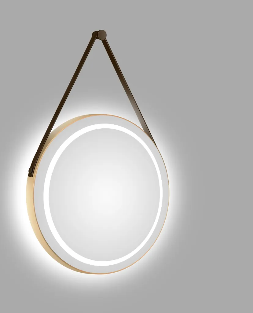 Miroir de salle de bain TALOS CORVIA Shine LED Or mat Ø50 cm design