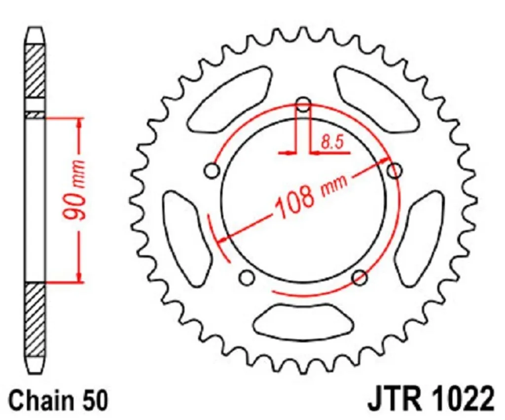 Pignon de Roue Arrière 38 Dents Pas 530 SI pour Transmission Moto