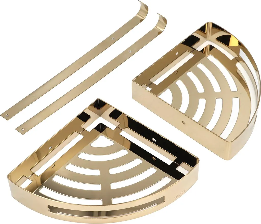 Rangement de douche d'angle pour dortoir et cuisine en inox 2 étages