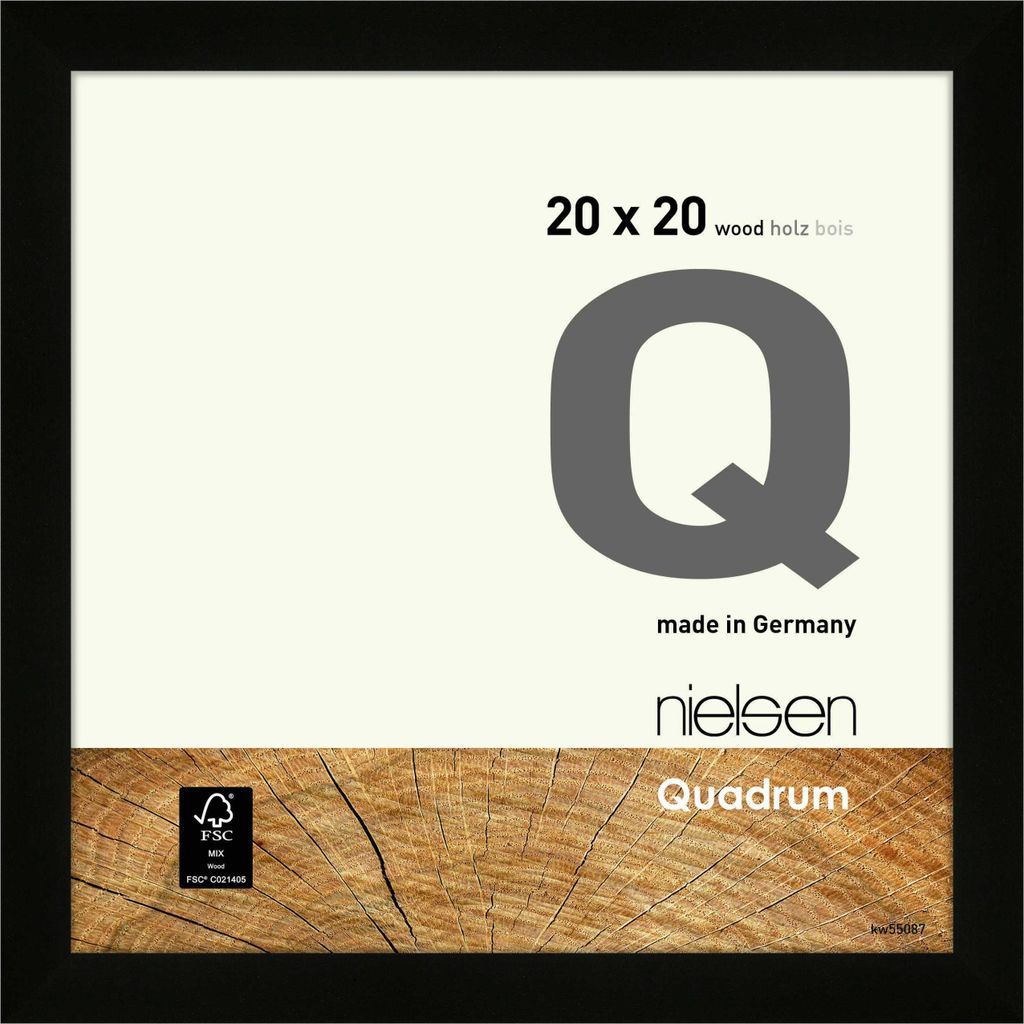 nielsen Holz Bilderrahmen Quadrum, 20x20 cm, Schwarz