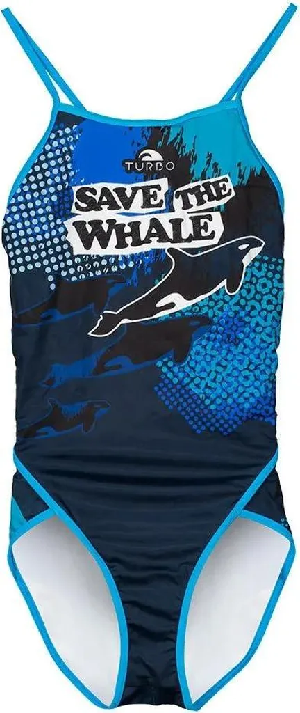 Maillot de bain Turbo bleu résistant au chlore femme Save The Whale en L