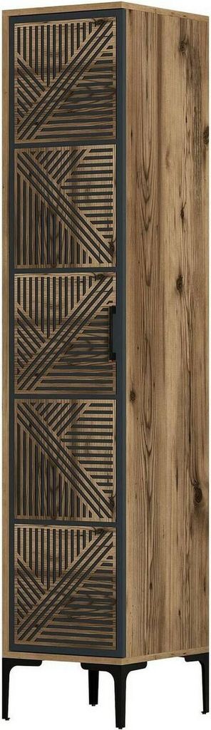Dmora Mehrzweckschrank Mekbuda, Braun 47,5x201,4 cm 4 Regale