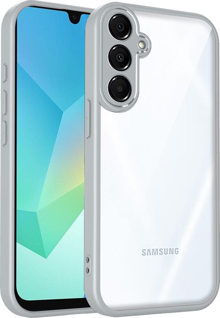 Hülle für Samsung Galaxy A14/A14 5G Transparente Rückseite TPU Bumper Stoßfest Handyhülle Grau