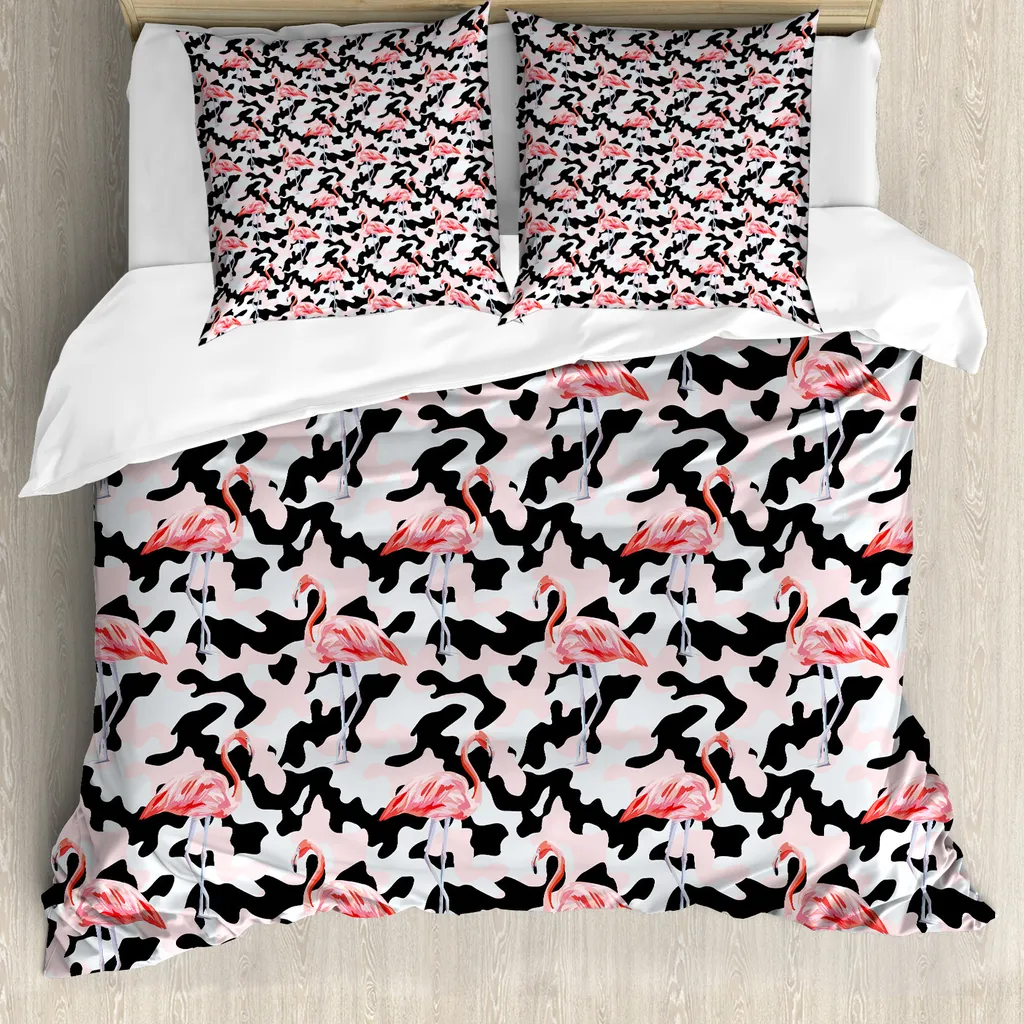 Copripiumino Camo ABAKUHAUS 200x200 Rosa Corallo Antiacaro Top