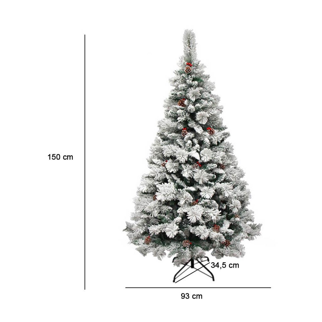 Umelá borovica zasnežená, v rôznych veľkostiach, 150 cm Obrázok produktu 