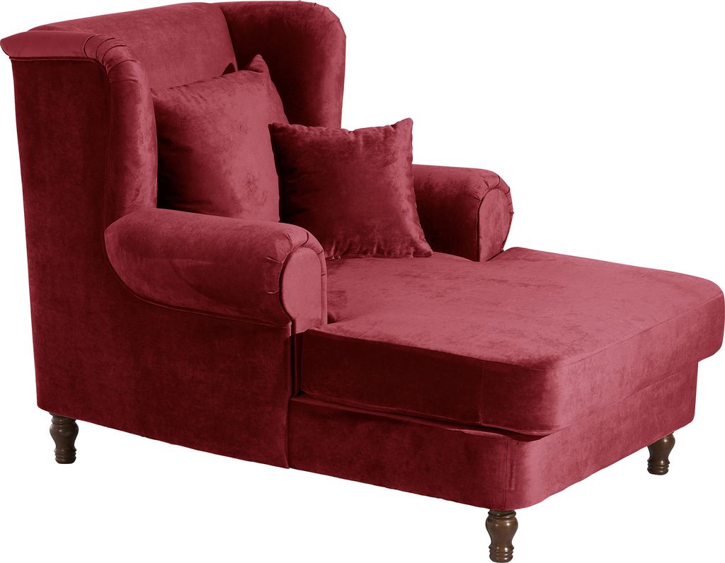 Max Winzer Big-Sessel inkl. 2x Zierkissen 55x55cm + 40x40cm Mareille - Samtvelours rot - Maße: 103 x 149 x 103 cm