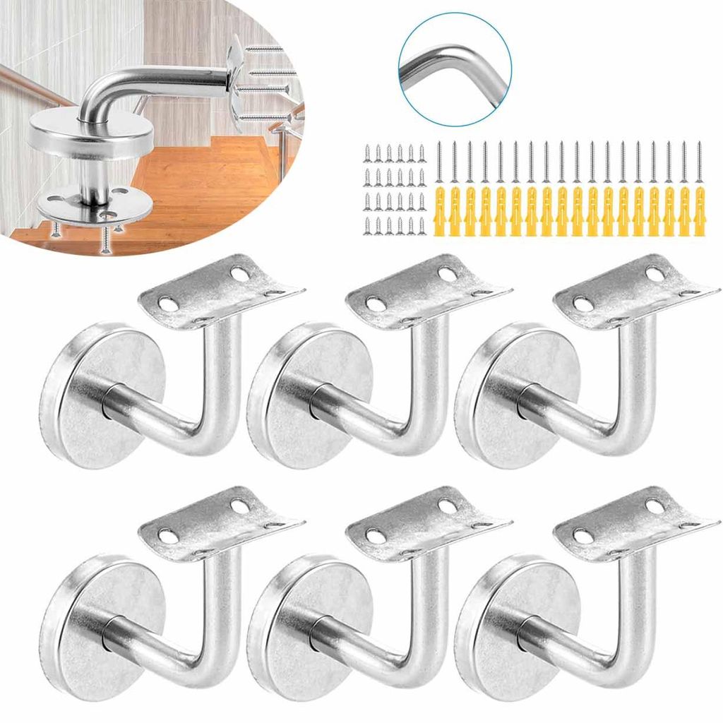 6 Stück Handlaufhalter Edelstahl, Wandhalter Produktbild 