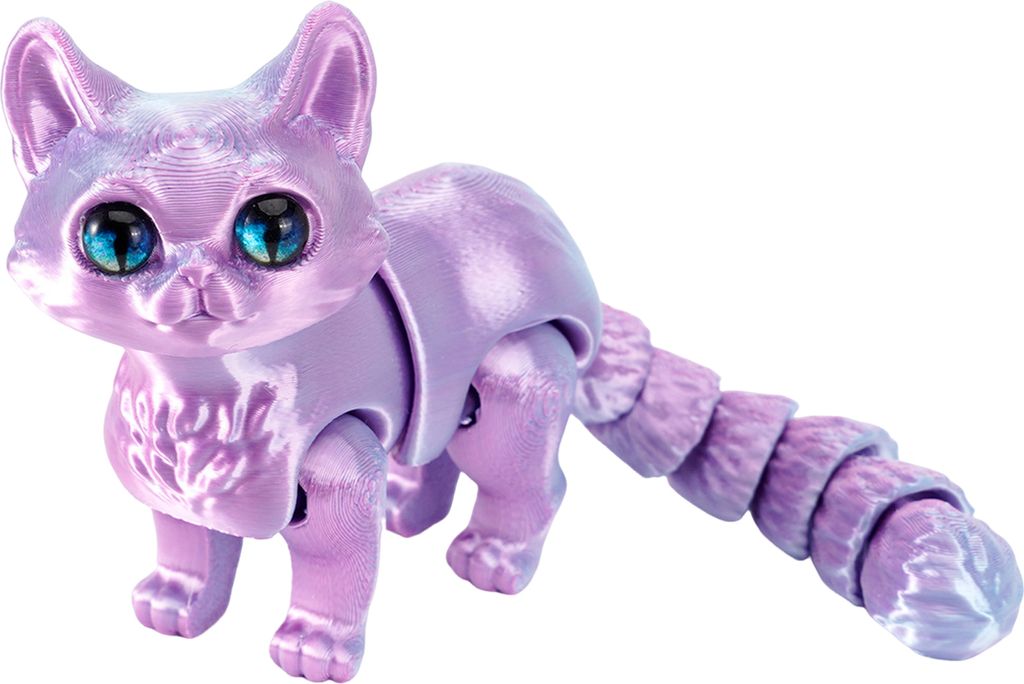 3D-gedrucktes Katzenornament, bewegliche Katzenfigur mit flexiblen Gelenken, Desktop-Haustier-Katzen-Zappelspielzeug zum Stressabbau, Geschenk für...