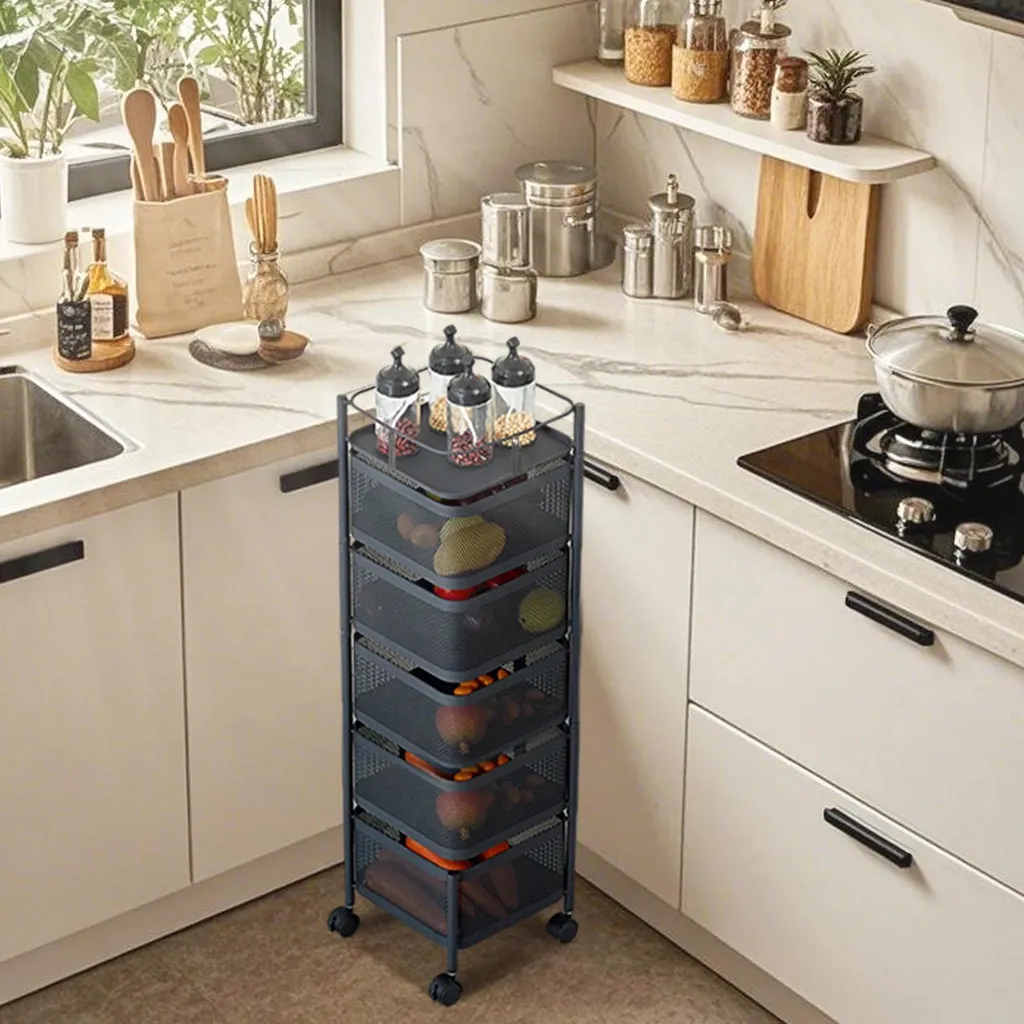 Meuble de rangement mobile 5 étages pour optimiser les petits espaces - 3
