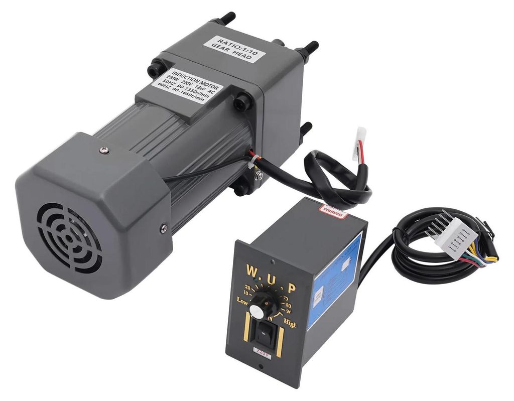 Wechselstrom-Getriebemotor - Einphasig 220V - 250W - 2,5 U/min - Reversierbar - Drehzahlregler - 8 Nm hohes Drehmoment