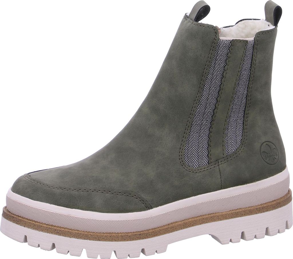 Rieker Damen Stiefelette in grün rutschfest warm und mit Produktbild 