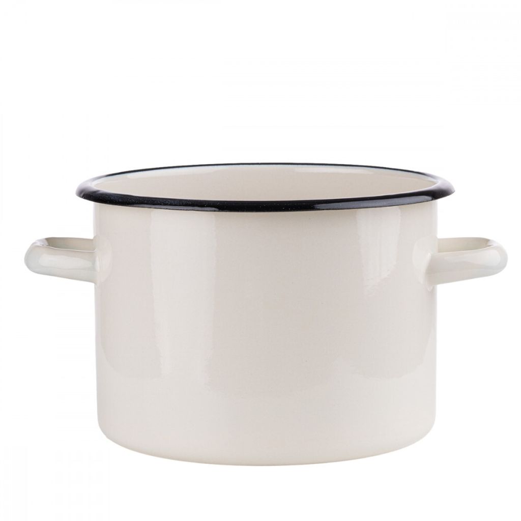 Emaille Topf 4L Beige Creme Kochtopf Universaltopf Suppentopf Induktion 20cm 4 L