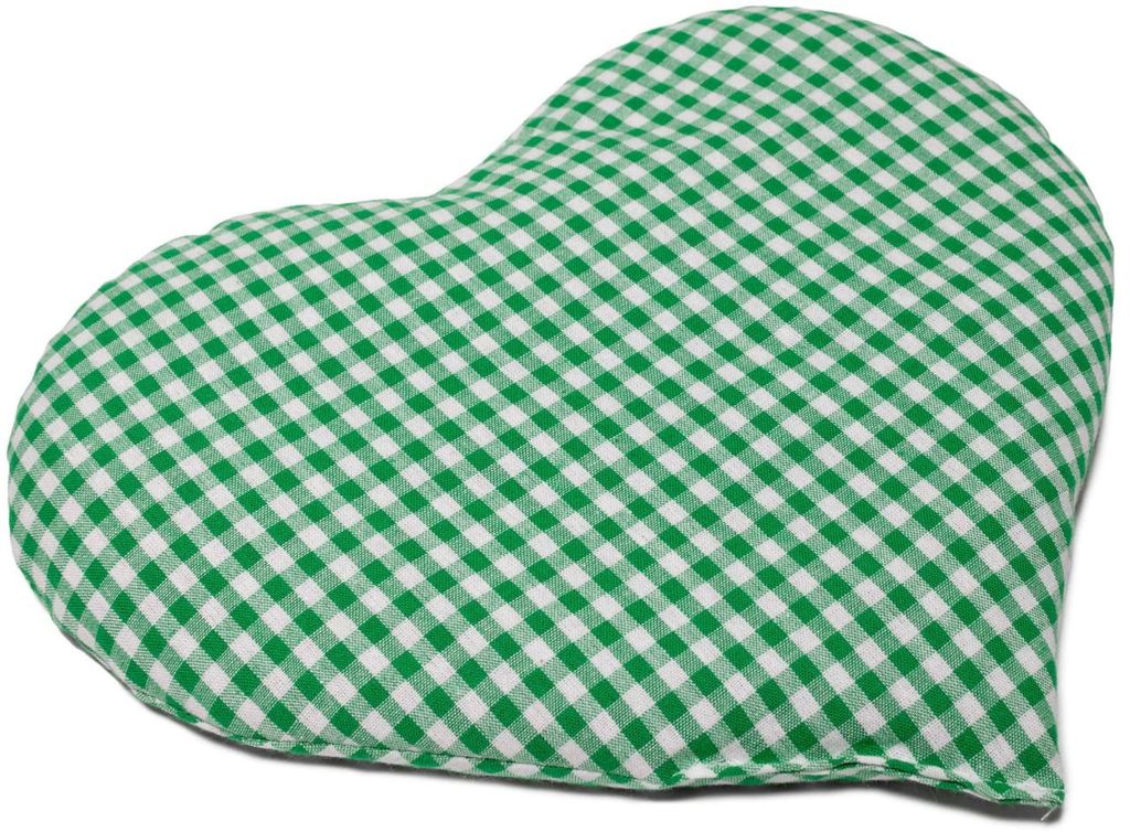 GIRAFFENLAND Bio-Dinkelkissen Herz ca. 30x25cm - grün-weiß - Wärmekissen - Körnerkissen - Ein charmantes Geschenk