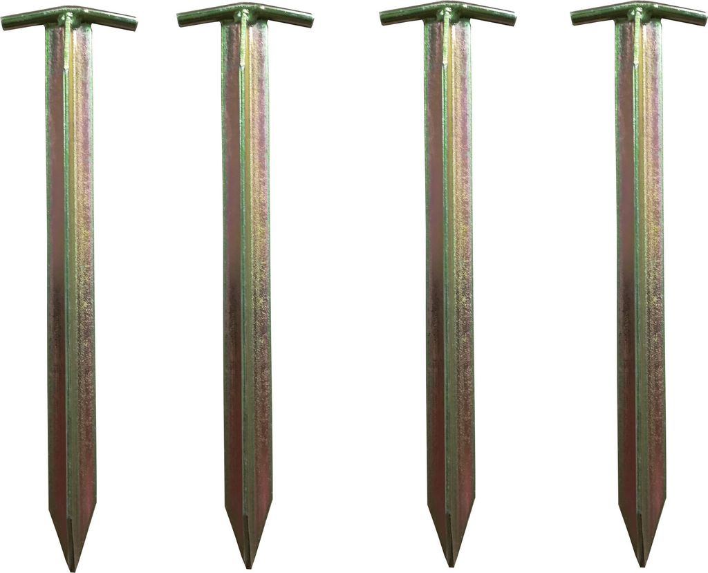 4er Set T-Profil Heringe verzinkt Eisen Erdnagel 30cm Produktbild 