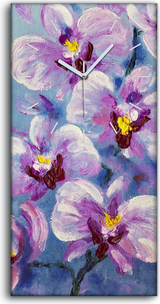 Dekor Leinwand Uhr Wandbilder Geräuschlos 30x60 Gemälde Blumen Pflanzen Kunst - weiße Hände