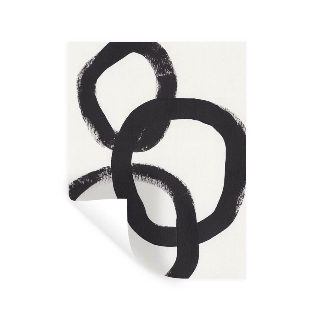 MuchoWow Wandtattoo Wandsticker Wandaufkleber Abstrakt - Formen - Schwarz - Kreise 30x40 cm Selbstklebend und Repositionierbar - Sticker - Dekorf...