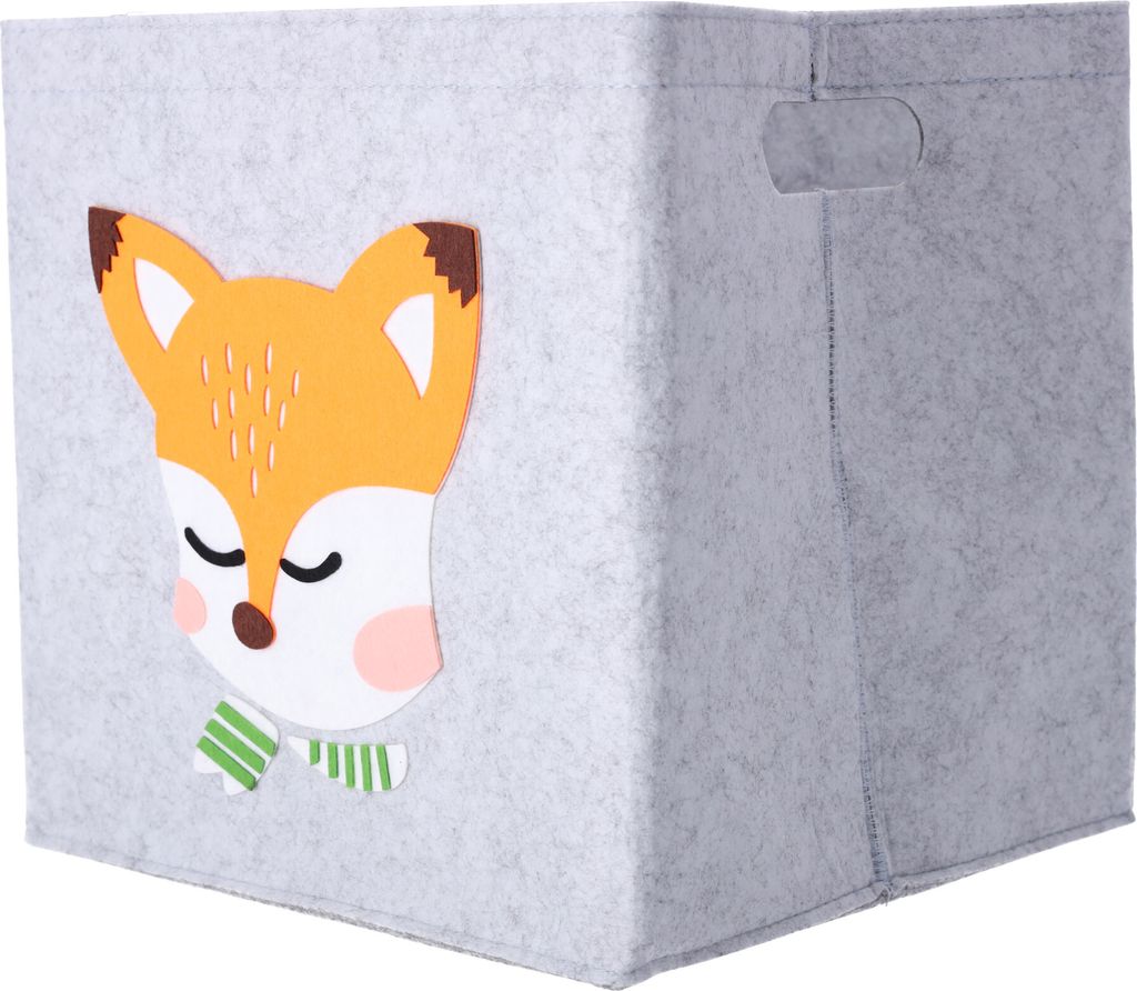 Bracia Mebelek | Aufbewahrungsbox - 30x30x30 cm - Spielzeugkiste, Aufbewahrung Kinderzimmer, Toy Box - Fuchs