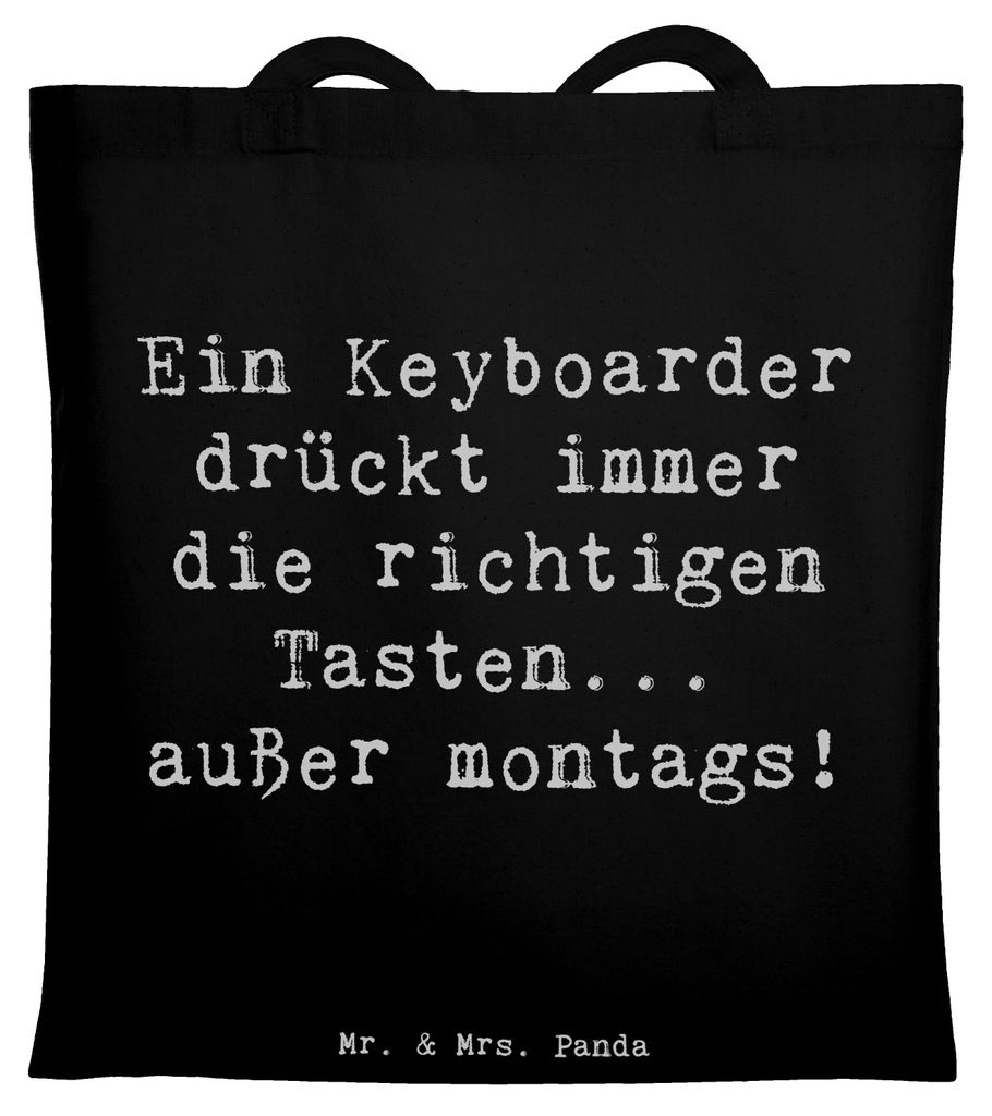 Mr. & Mrs. Panda Stoffbeutel Spruch Keyboarder Fehler - Schwarz - Geschenk, Musik, Schultasche, Tote Bag, Klaviere, Instrument, Baumwollbeutel, Mus...
