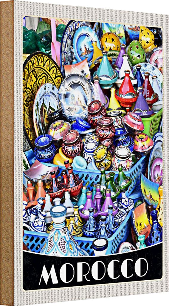 Holzschild Reise 20x30cm Marokko Arfika Kultur Orientalisch