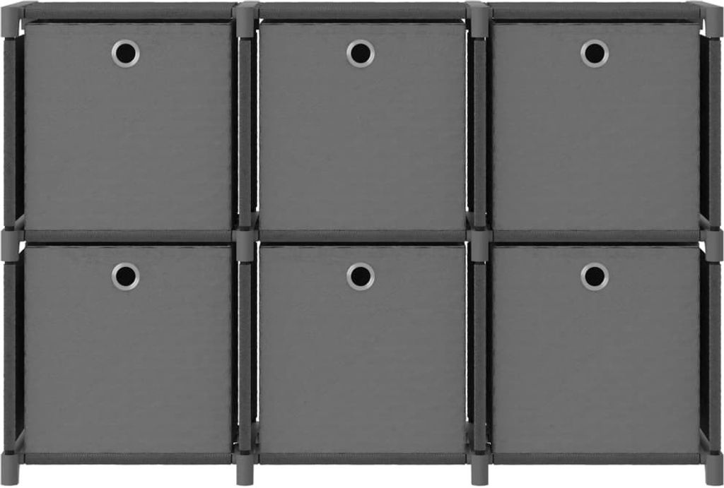 vidaXL Étagère cube avec 6 boîtes Gris 103x30x72,5 cm Tissu Image du produit 