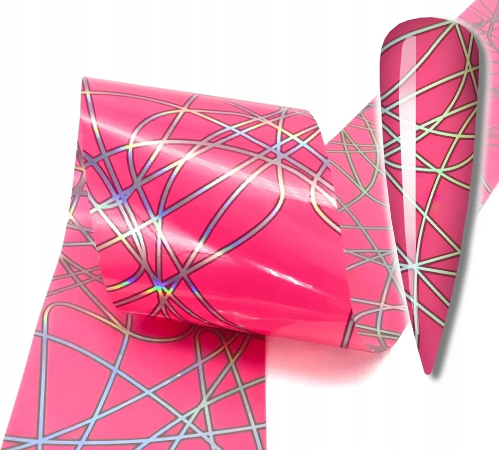 Foil Unghie Rosa 10x4cm - Decorazione Nail Art Rosa Effetto Specchio