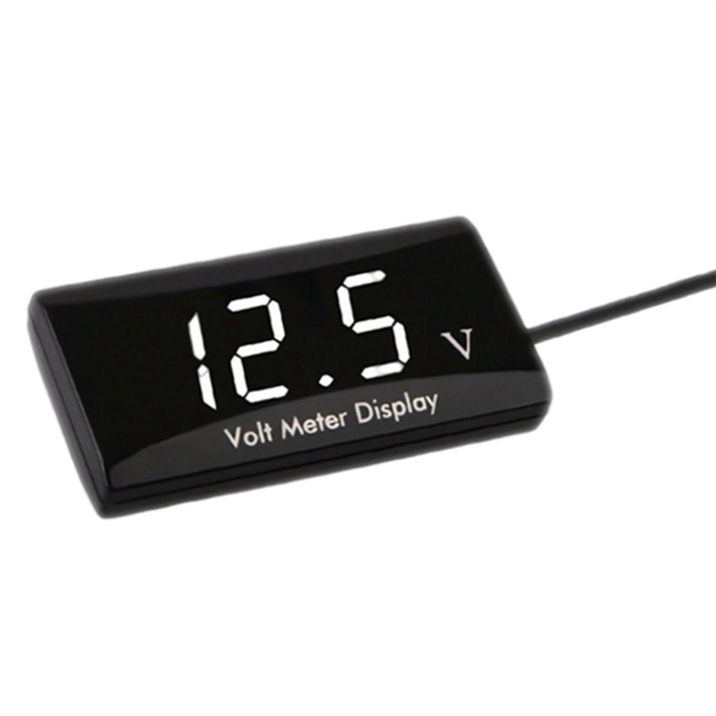 12V Car Motorcycle LED Panel Digital Display Volt Voltage Gauge Meter Black 