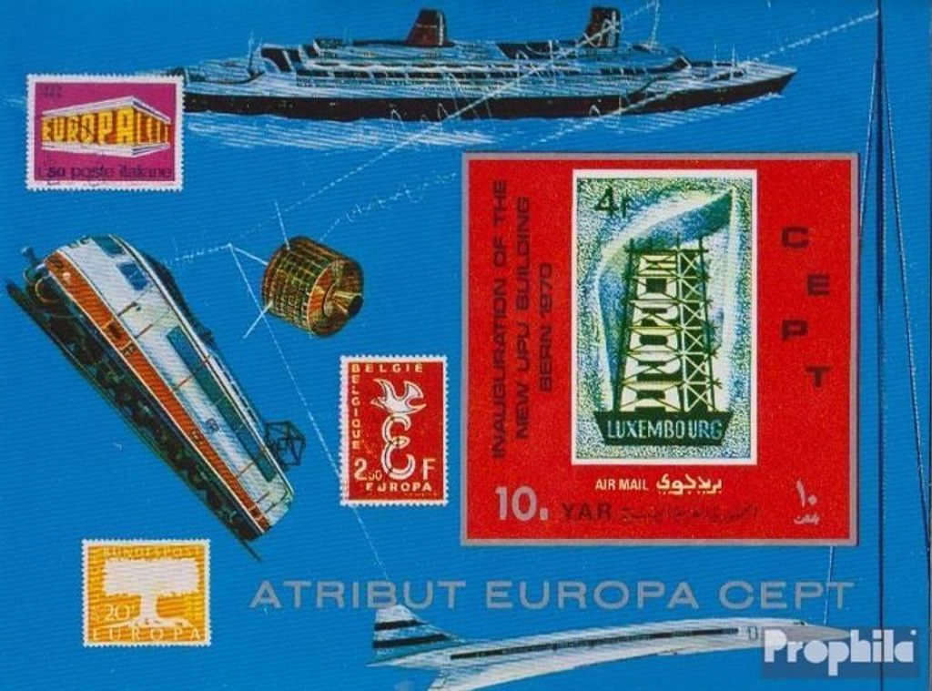 Briefmarken Nordjemen (Arabische Rep.) 1970 Mi Block127 (kompl.Ausg.) postfrisch Weltpostverein UPU