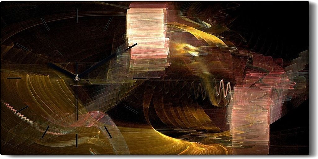 Wanduhr Bürouhr Leinwand Bild Kunstdruck 60x30 digitales fraktales Kunst - schwarze Hände