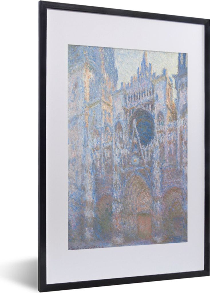 MuchoWow Gerahmtes Poster Kathedrale von Rouen - Gemälde von Claude Monet 40x60 cm - Poster mit Schwarzem Bilderrahmen Wandposter Rahmen Foto Bi...