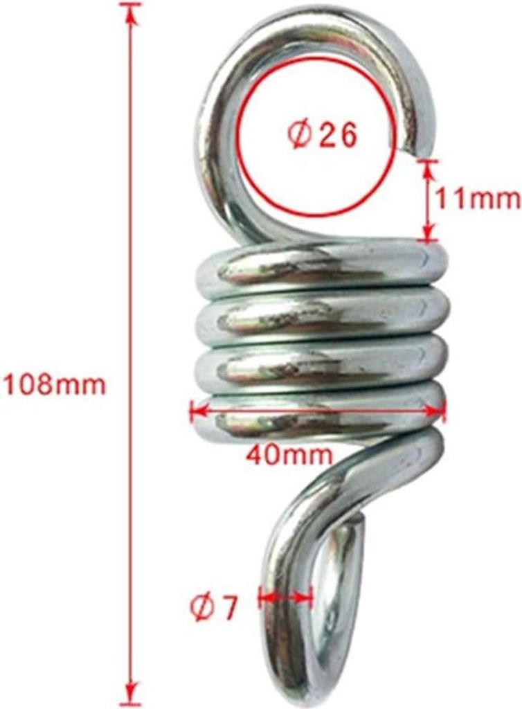 2 Stück Hängematten-Feder, gehärteter verzinkter Stahl, Verlängerungsfeder für hängende Hängestühle und Veranda-Schaukeln, 700lb