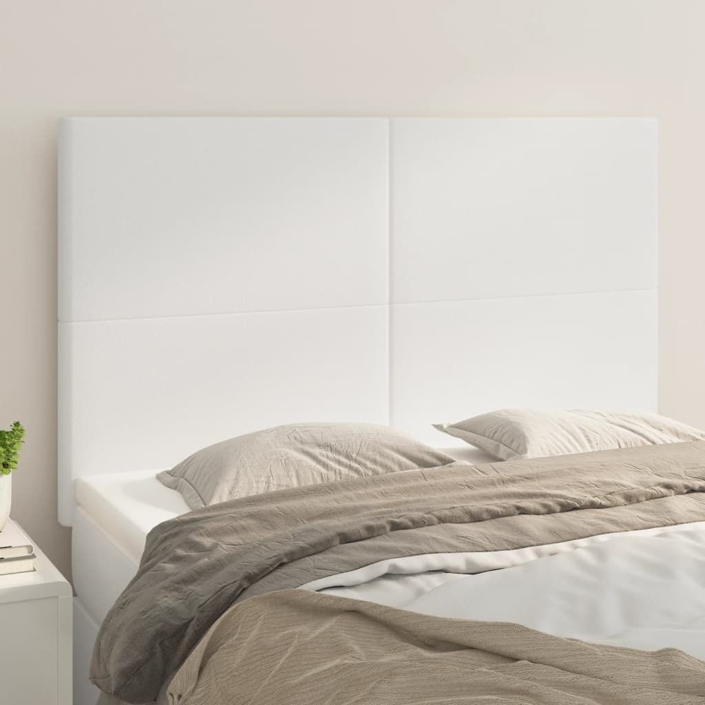 The Living Store Kopfteile 4 Stk. Weiß 72x5x78/88 cm Kunstleder