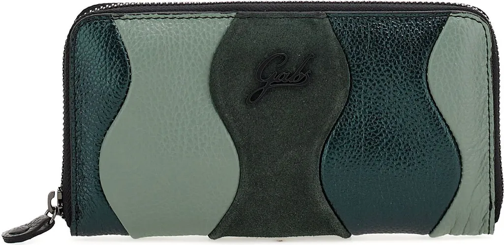 Porte-monnaie Gabs Cuir Scultura Vert Sapin avec Finition Artisanale